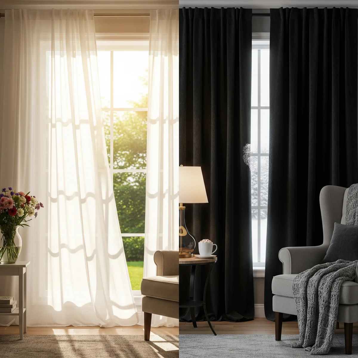 2. Curtain Call: Lighten or Darken Your Window Treatments