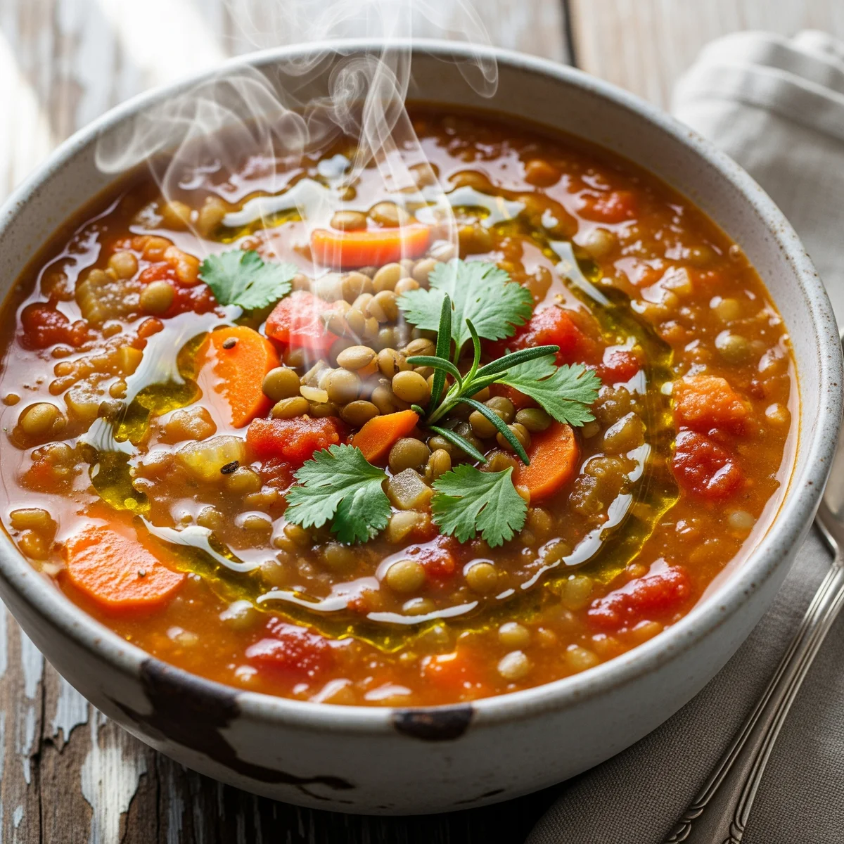 5. Lentil Soup with Prebiotic Vegetables