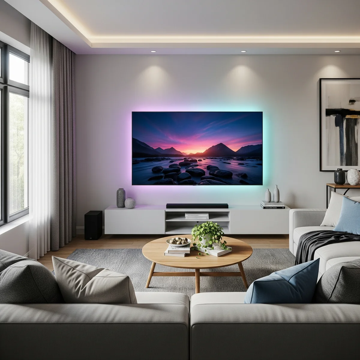 1. The Ambient Glow: Behind-the-TV Backlighting